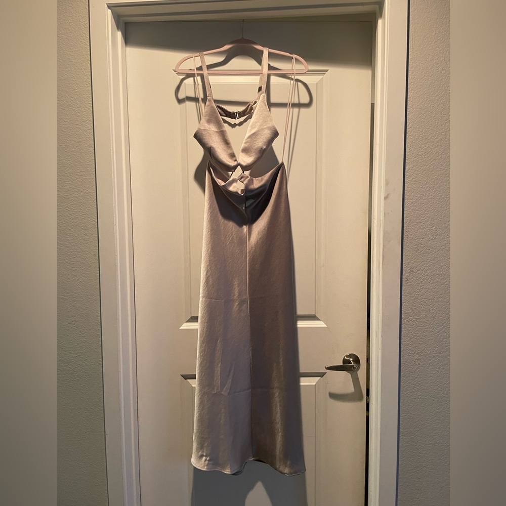 Champagne silk Bec & Bridge dress never worn